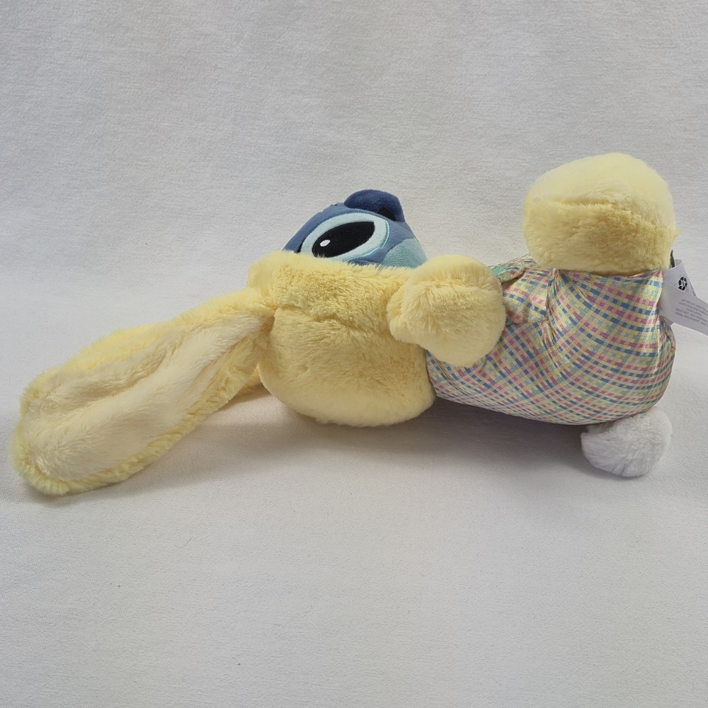 Disney 2018 Stitch Easter Plush Bunny Eggstraterrestrial 11" Disney Store Yellow - Picture 5 of 7